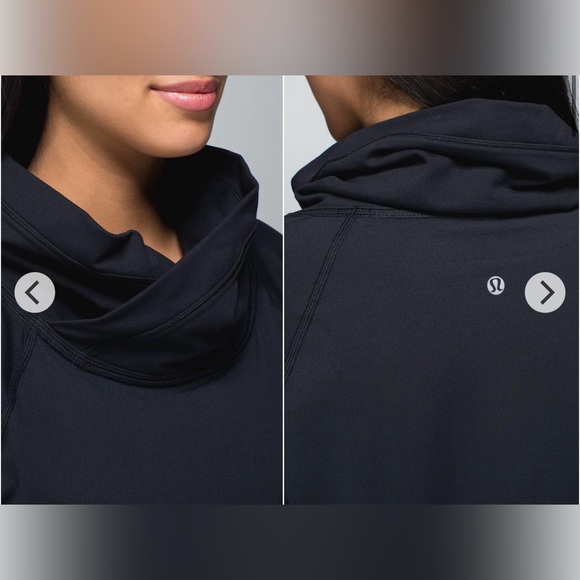 Lululemon Pullover Top Women's 4 Relaxed Black Thumbholes Cowl Neck Rulu Soft - Picture 4 of 8